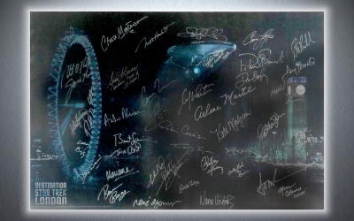 Poster signed by all 5 Enterprise Captains